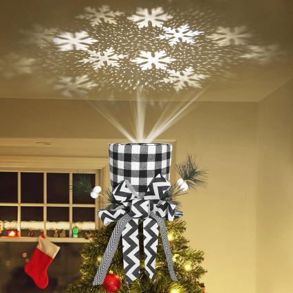 Aigostar - LED juleprojektor med snefnug LED/5W/230V kold hvid sort/hvid