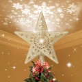 Aigostar - LED juleprojektor med snefnug LED/5W/230V kold hvid stjerne guld