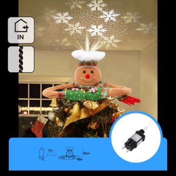 Aigostar - LED juleprojektor med snefnug LED/5W/230V kølig hvid peberkage