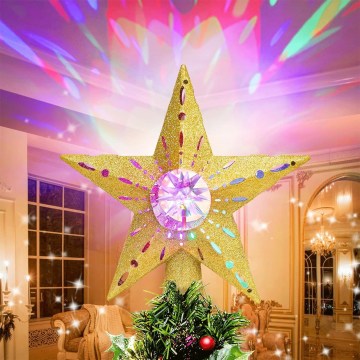 Aigostar - LED juleprojektor med snefnug LED/5W/230V multifarvet guldstjerne