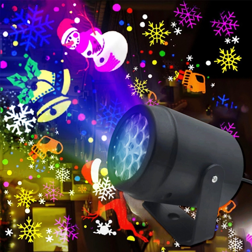 Aigostar - LED juleprojektor med snefnug LED/5W/230V multifarvet