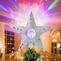 Aigostar - LED juleprojektor med snefnug LED/5W/230V multifarvet stjerne, sølvfarvet