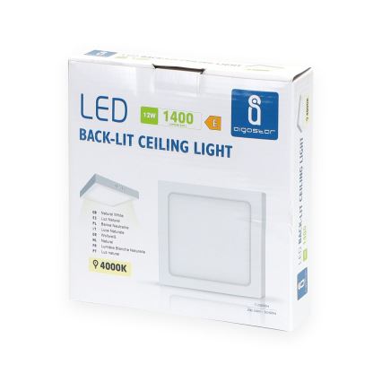 Aigostar - LED Loftlampe LED/12W/230V 17,3x17,3 cm 4000K hvid