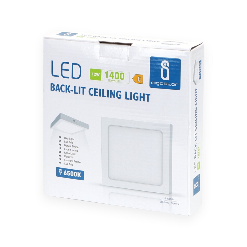 Aigostar - LED Loftlampe LED/12W/230V 17,3x17,3 cm 6500K hvid