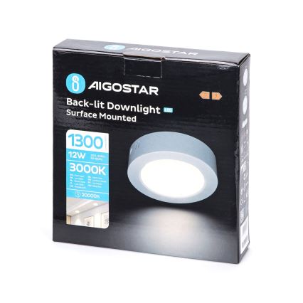 Aigostar - LED Loftlampe LED/12W/230V diameter 17,4 cm 3000K hvid