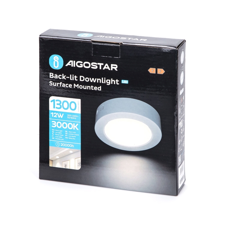 Aigostar - LED Loftlampe LED/12W/230V diameter 17,4 cm 3000K hvid