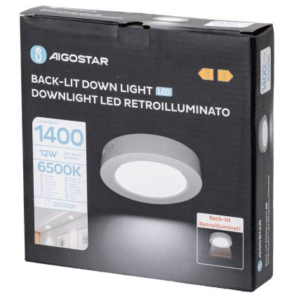 Aigostar - LED Loftlampe LED/12W/230V diameter 17,4 cm 6500K hvid