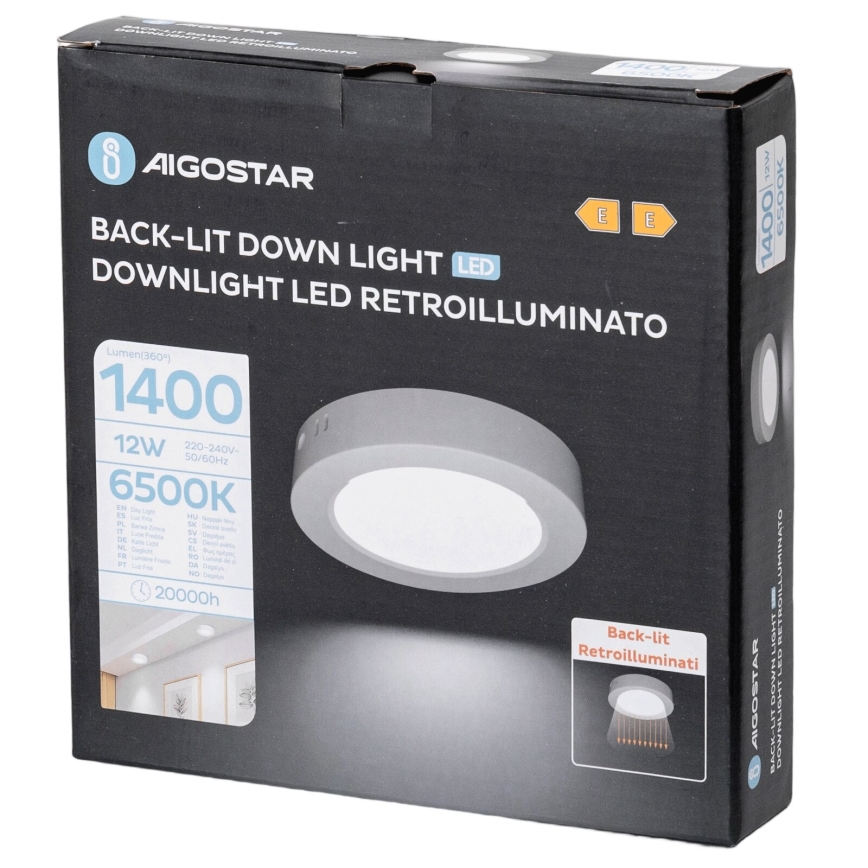 Aigostar - LED Loftlampe LED/12W/230V diameter 17,4 cm 6500K hvid