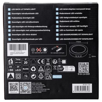Aigostar - LED Loftlampe LED/12W/230V diameter 17,4 cm 6500K hvid