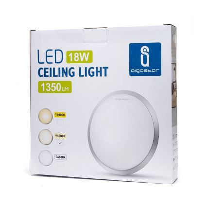 Aigostar - LED loftlampe LED/18W/230V 4000K mat krom
