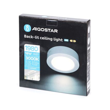 Aigostar - LED Loftlampe LED/18W/230V diameter 22,6 cm 3000K hvid