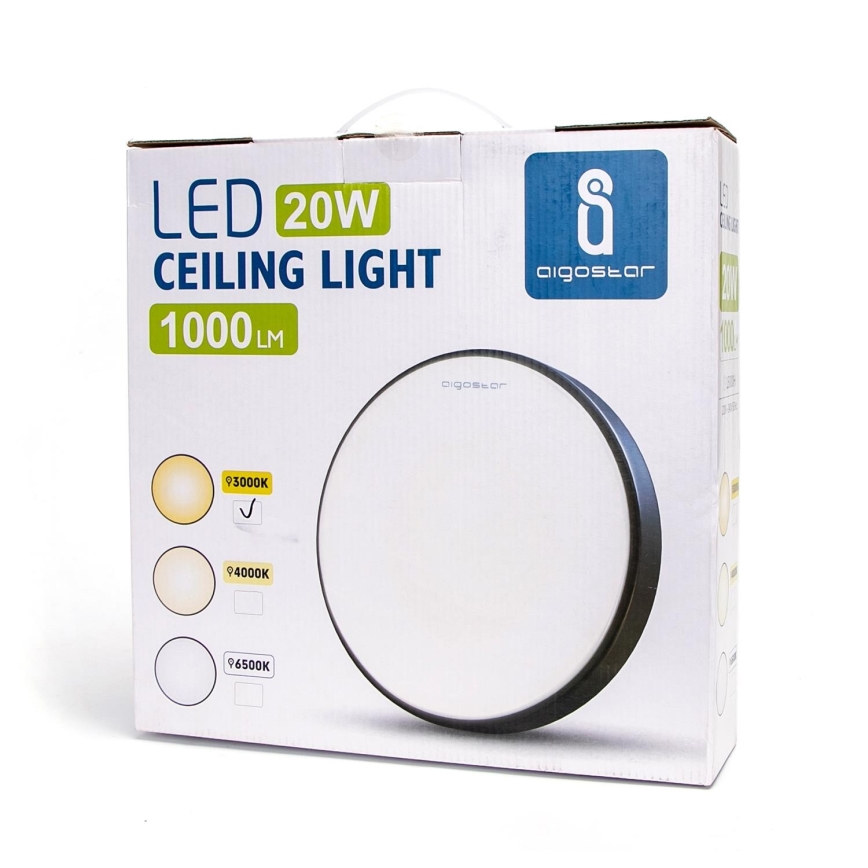 Aigostar - LED loftlampe LED/20W/230V 3000K diam. 30 cm grå