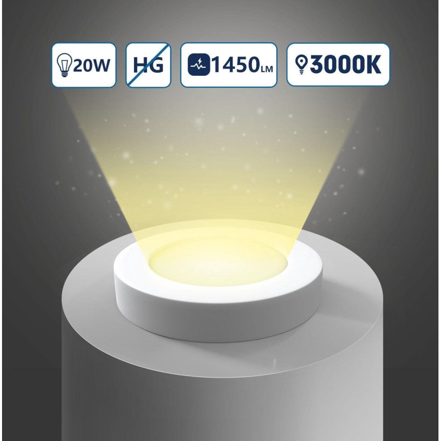 Aigostar - LED loftlampe LED/20W/230V diameter 24,7 cm 3000K hvid