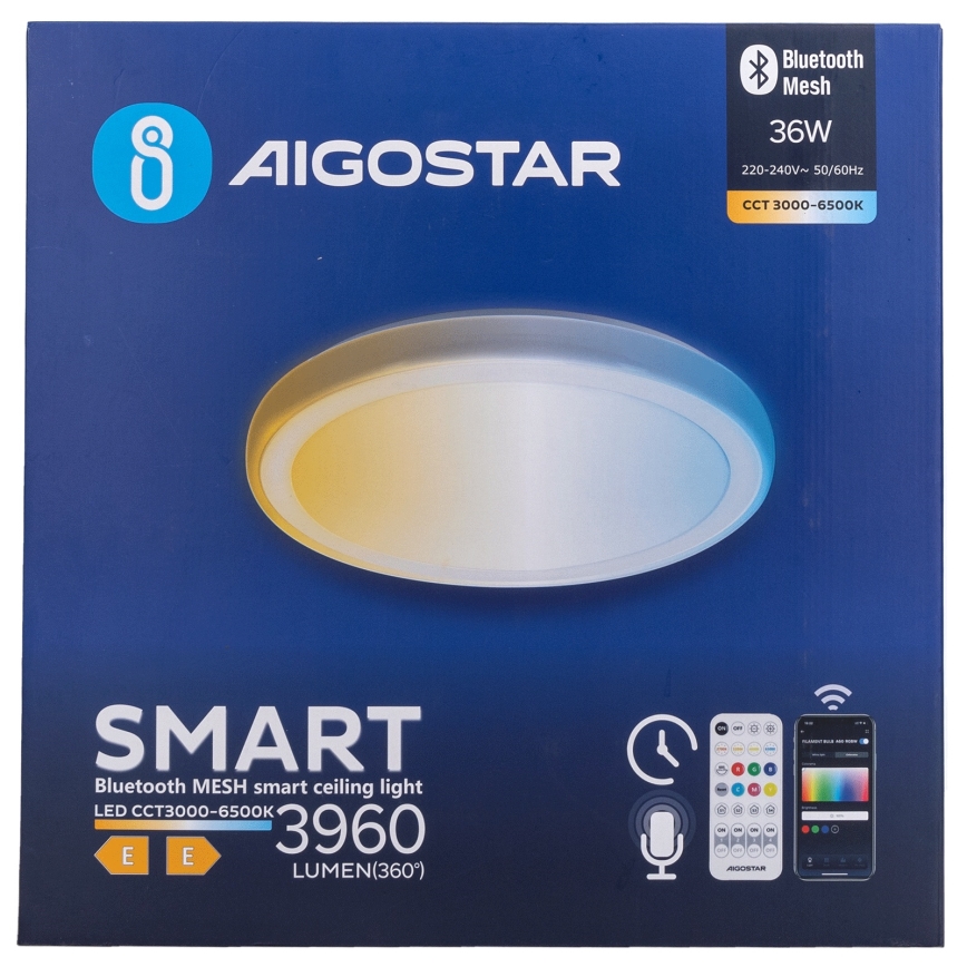 Aigostar - MESH dæmpbar LED-loftlampe 36W/230V 3000-6500K Ø 49,5 cm + fjernbetjening