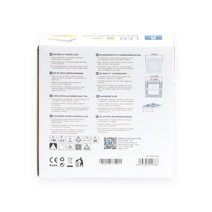 Aigostar - LED Loftlampe LED/6W/230V 12,2x12,2 cm 3000K hvid