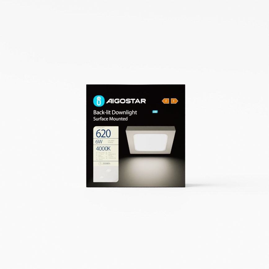 Aigostar - LED Loftlampe LED/6W/230V 12,2x12,2 cm 4000K hvid