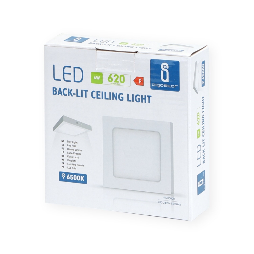 Aigostar - LED Loftlampe LED/6W/230V 12,2x12,2 cm 6500K hvid