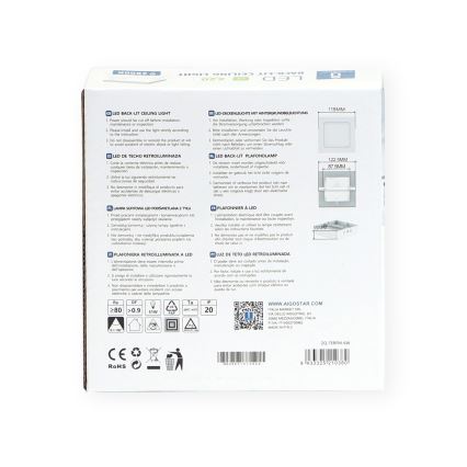 Aigostar - LED Loftlampe LED/6W/230V 12,2x12,2 cm 6500K hvid