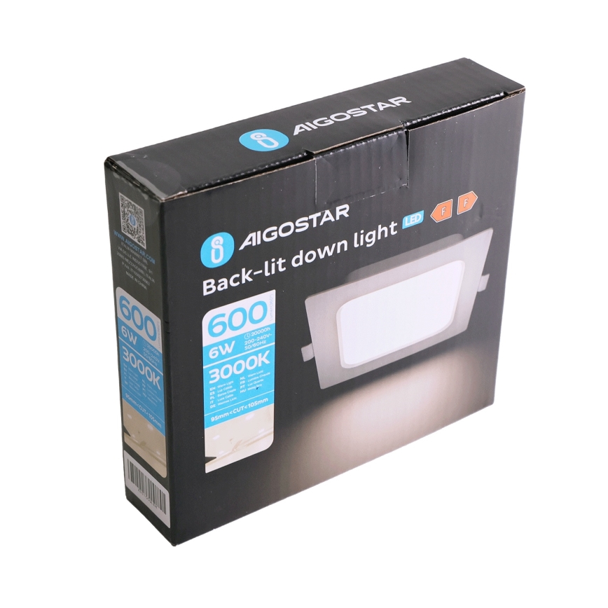 Aigostar - LED Loftlampe LED/6W/230V 3000K 12x12 cm hvid