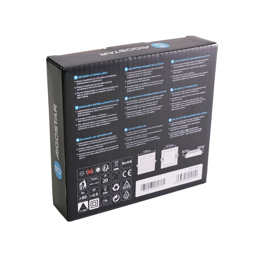 Aigostar - LED Loftlampe LED/6W/230V 3000K 12x12 cm hvid