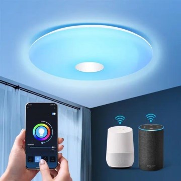 Aigostar - LED loftlampe m. RGBW-farver dæmpbar 18W/230V diameter 34 cm Wi-Fi