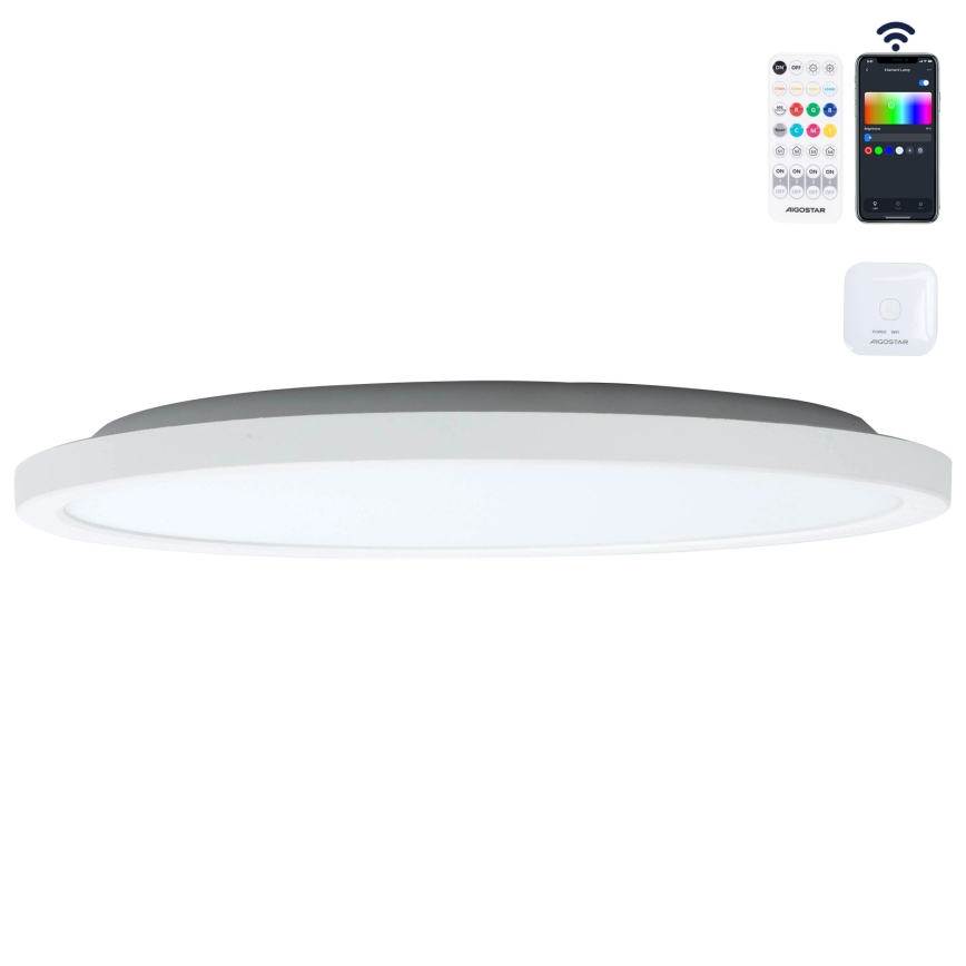 Aigostar - LED loftlampe m. RGBW-farver dæmpbar MESH LED/24W/230V 3000-6500K hvid + fjernbetjening