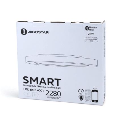 Aigostar - LED loftlampe m. RGBW-farver dæmpbar MESH LED/24W/230V 3000-6500K hvid + fjernbetjening