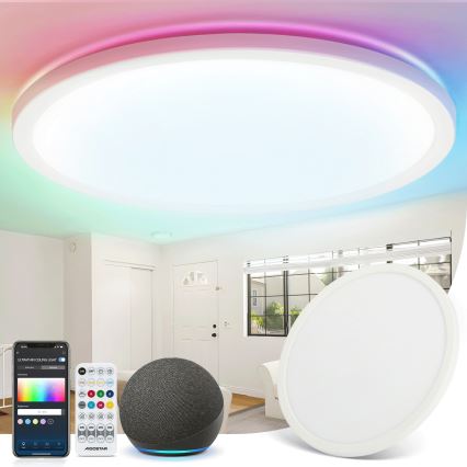 Aigostar - LED loftlampe m. RGBW-farver dæmpbar MESH LED/36W/230V 3000-6500K hvid + fjernbetjening