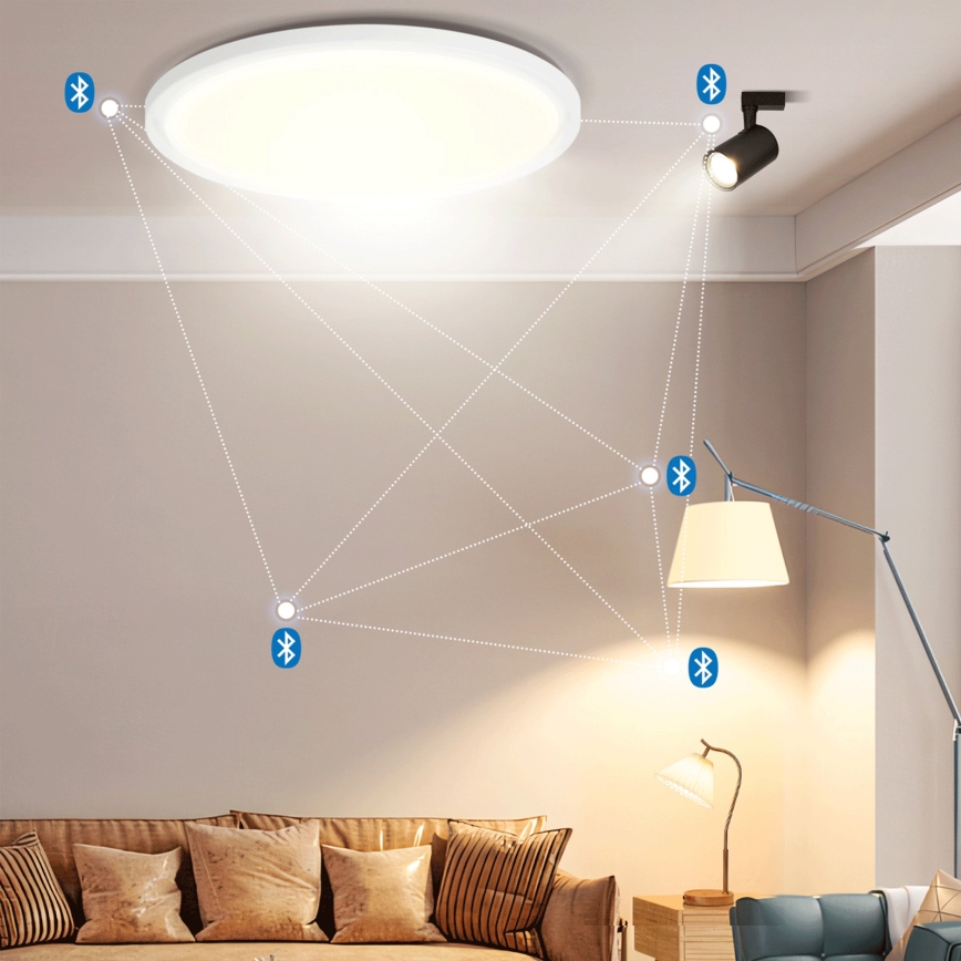 Aigostar - LED loftlampe m. RGBW-farver dæmpbar MESH LED/36W/230V 3000-6500K hvid + fjernbetjening
