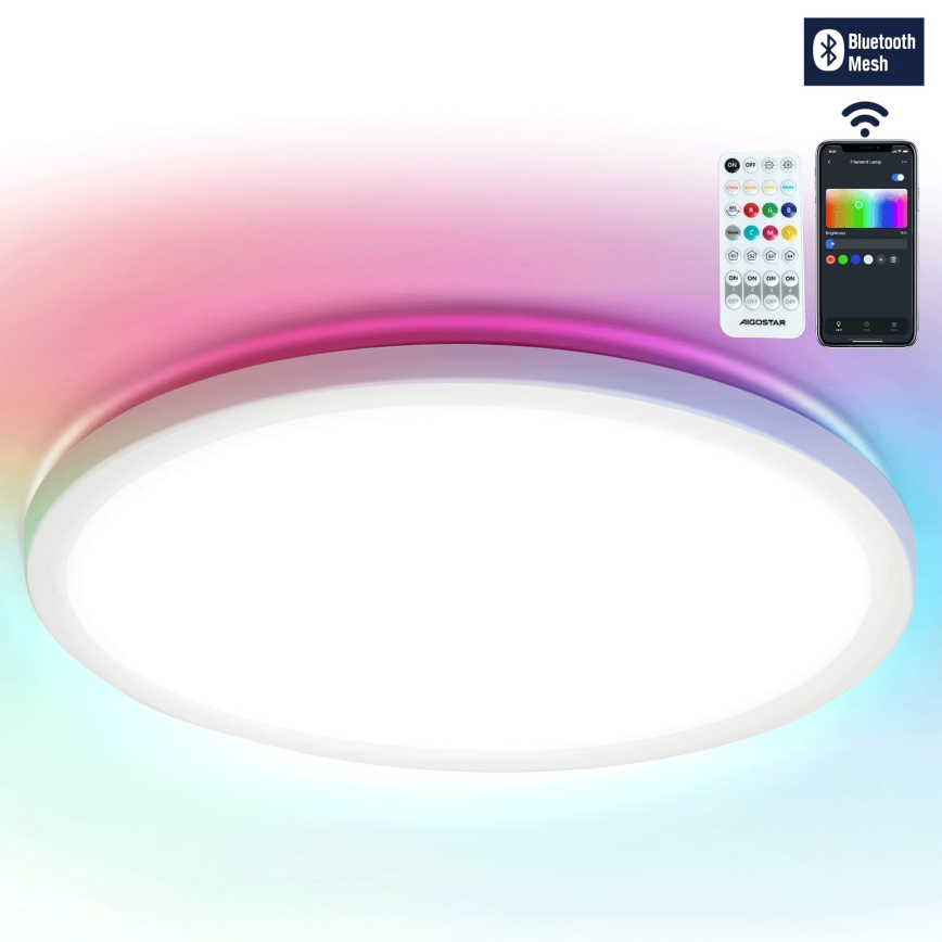 Aigostar - LED loftlampe m. RGBW-farver dæmpbar MESH LED/36W/230V 3000-6500K hvid + fjernbetjening