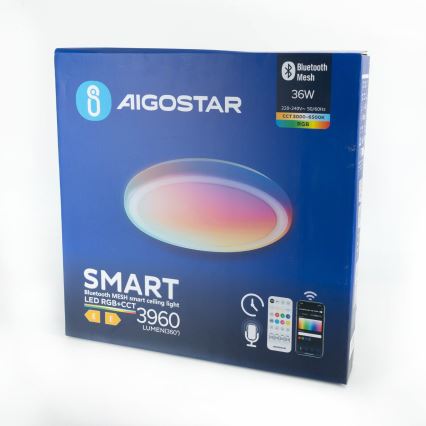 Aigostar - LED loftlampe m. RGBW-farver dæmpbar MESH LED/36W/230V 3000-6500K + fjernbetjening