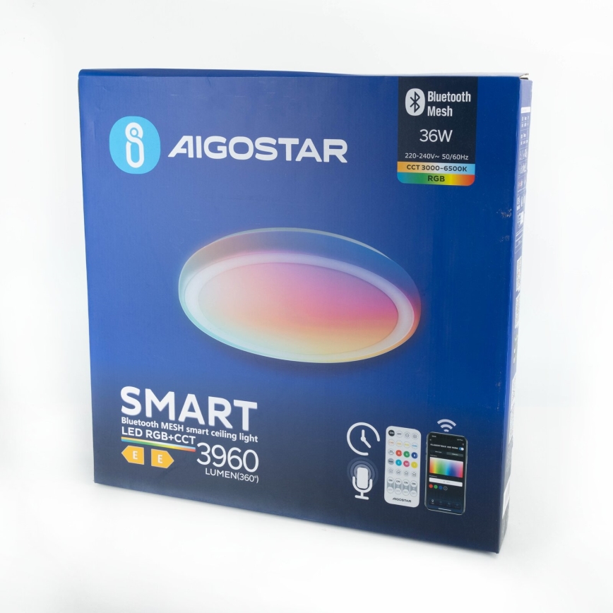 Aigostar - LED loftlampe m. RGBW-farver dæmpbar MESH LED/36W/230V 3000-6500K + fjernbetjening