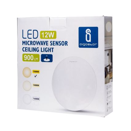 Aigostar - LED-loftlampe med sensor LED/12W/230V 3000K Ø 28 cm