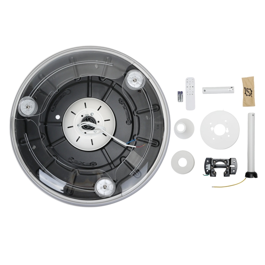 Aigostar - LED Loftlampe med ventilator dæmpbar MESH LED/50W/230V 2700-6500K sort + fjernbetjening