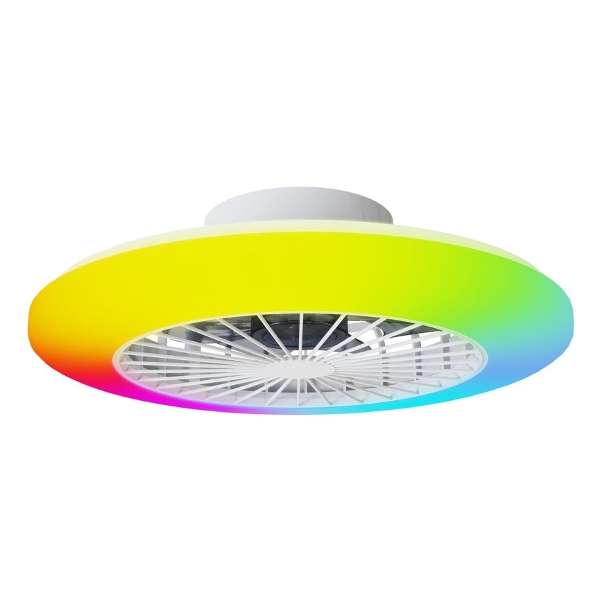 Aigostar - LED loftlampe med ventilator m. RGBW-farver dæmpbar LED/40W/230V 2700-6500K diameter 48,5 cm hvid + fjernbetjening