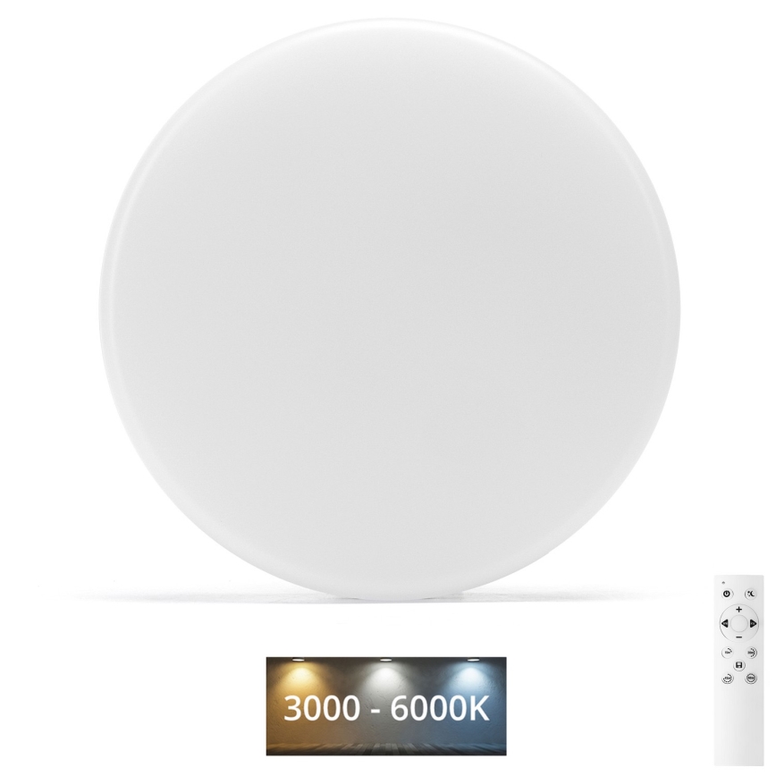 Aigostar - LED loftlampe til badeværelse dæmpbar LED/18W/230V 3000-6000K IP54 + fjernbetjening