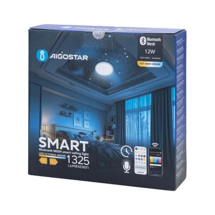 Aigostar - LED loftlampe til badeværelse dæmpbar MESH Smart LED/12W/230V 3000-6500K IP44 + fjernbetjening