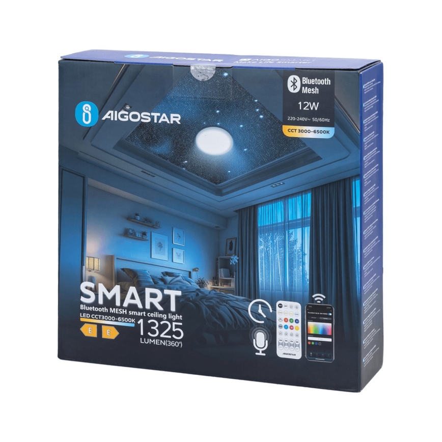 Aigostar - LED loftlampe til badeværelse dæmpbar MESH Smart LED/12W/230V 3000-6500K IP44 + fjernbetjening