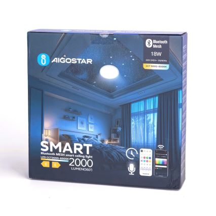Aigostar - LED loftlampe til badeværelse dæmpbar MESH Smart LED/18W/230V 3000-65000K IP44 + fjernbetjening