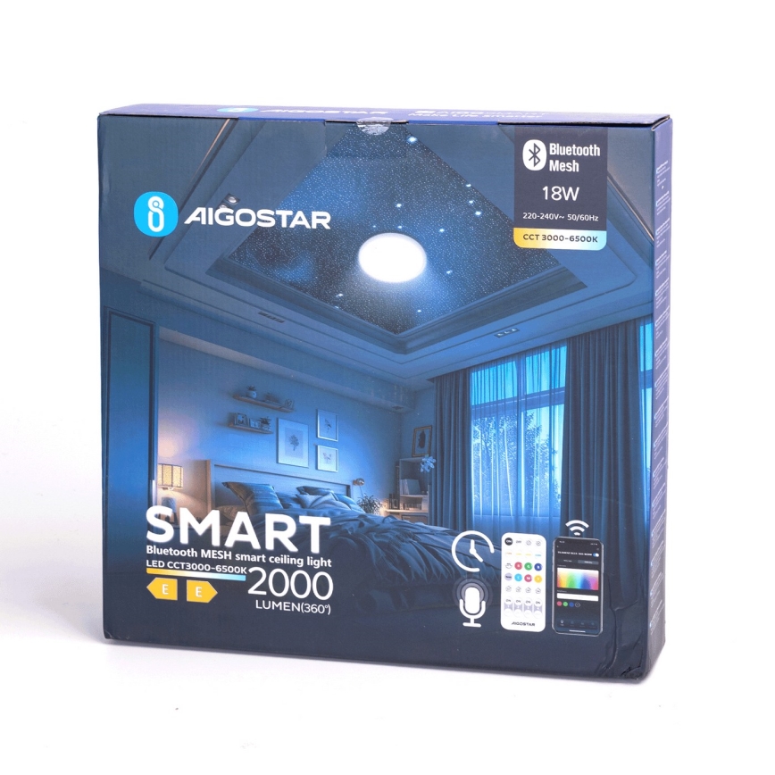 Aigostar - LED loftlampe til badeværelse dæmpbar MESH Smart LED/18W/230V 3000-65000K IP44 + fjernbetjening