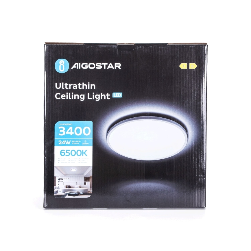 Aigostar - LED loftlampe til badeværelse LED/24W/230V 6500K diameter 40 cm IP44