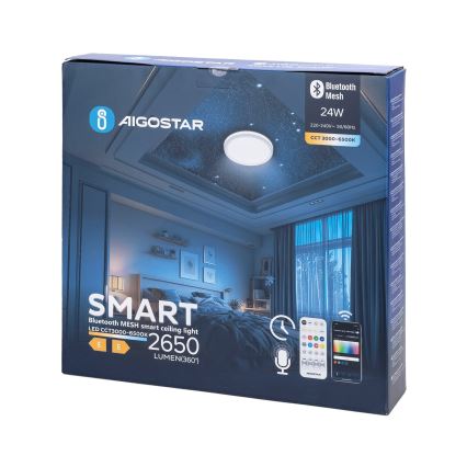 Aigostar - LED loftlampe til badeværelse dæmpbar MESH Smart LED/24W/230V 3000-6500K IP44 + fjernbetjening