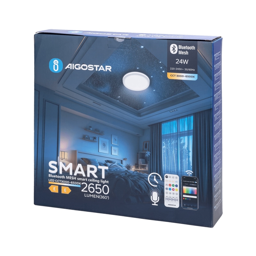 Aigostar - LED loftlampe til badeværelse dæmpbar MESH Smart LED/24W/230V 3000-6500K IP44 + fjernbetjening