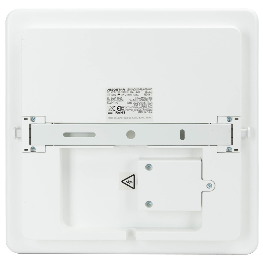 Aigostar - LED-dæmpbart loftarmatur til badeværelse LED/18W/230V 3000K-6500K IP54 + fjernbetjening
