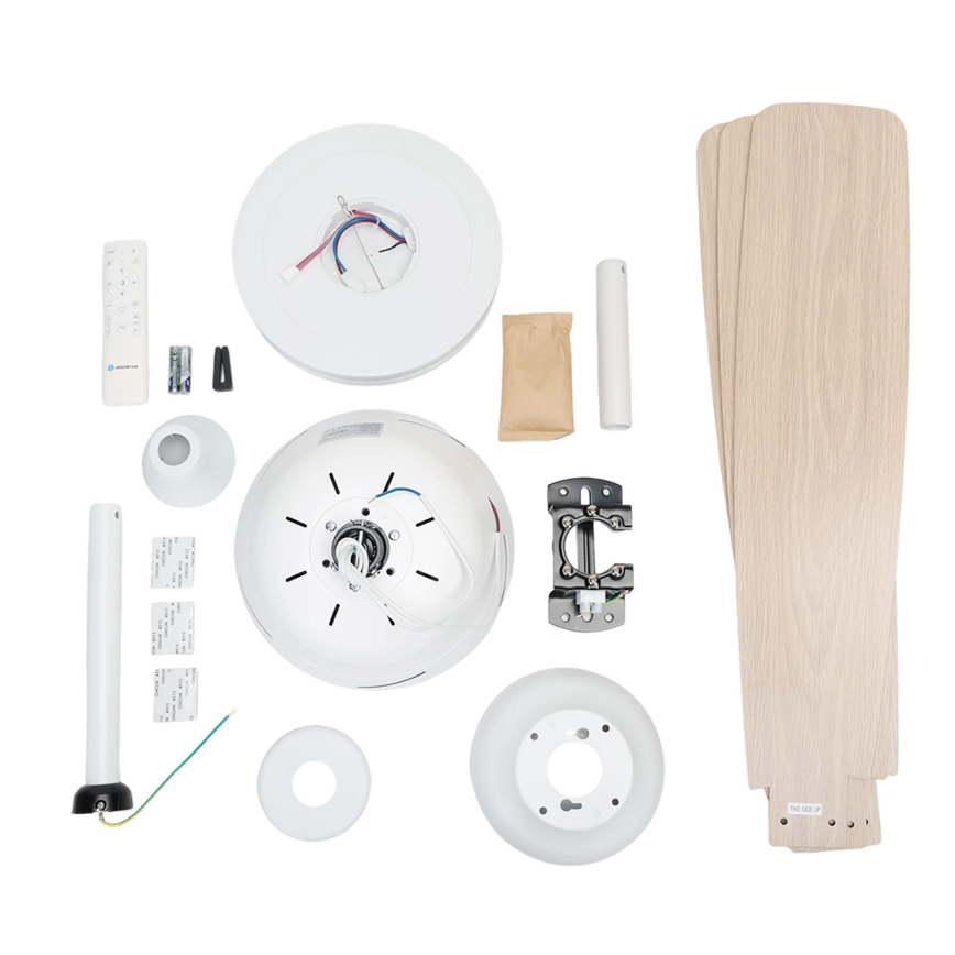 Aigostar - LED loftventilator dæmpbar LED/20W/230V 2700-6500K 132 cm hvid/beige + fjernbetjening