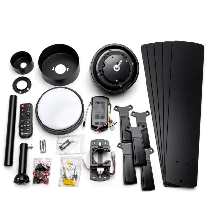 Aigostar - LED loftventilator dæmpbar LED/20W/230V 2700-6500K 132cm brun + fjernbetjening