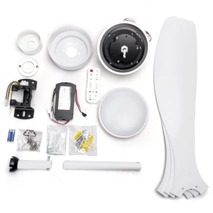 Aigostar - LED loftventilator dæmpbar LED/20W/230V 2700-6500K 132 cm hvid + fjernbetjening