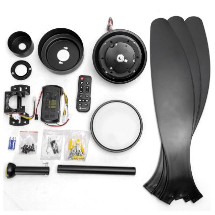 Aigostar - LED loftventilator dæmpbar LED/20W/230V 2700-6500K 132 cm sort + fjernbetjening