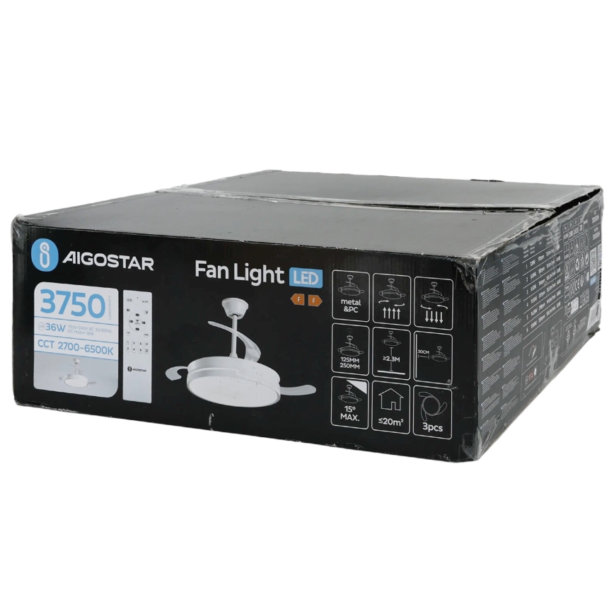 Aigostar - LED loftventilator dæmpbar LED/36W/230V 2700-6500K diameter 107 cm + fjernbetjening hvid