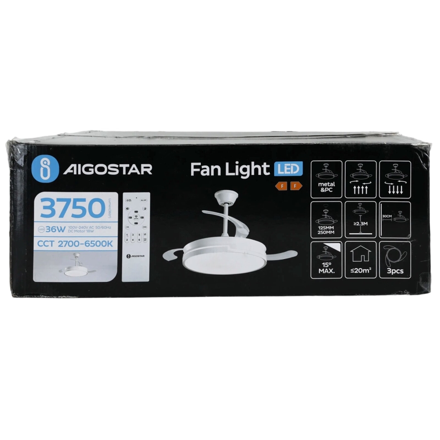 Aigostar - LED loftventilator dæmpbar LED/36W/230V 2700-6500K diameter 107 cm + fjernbetjening hvid